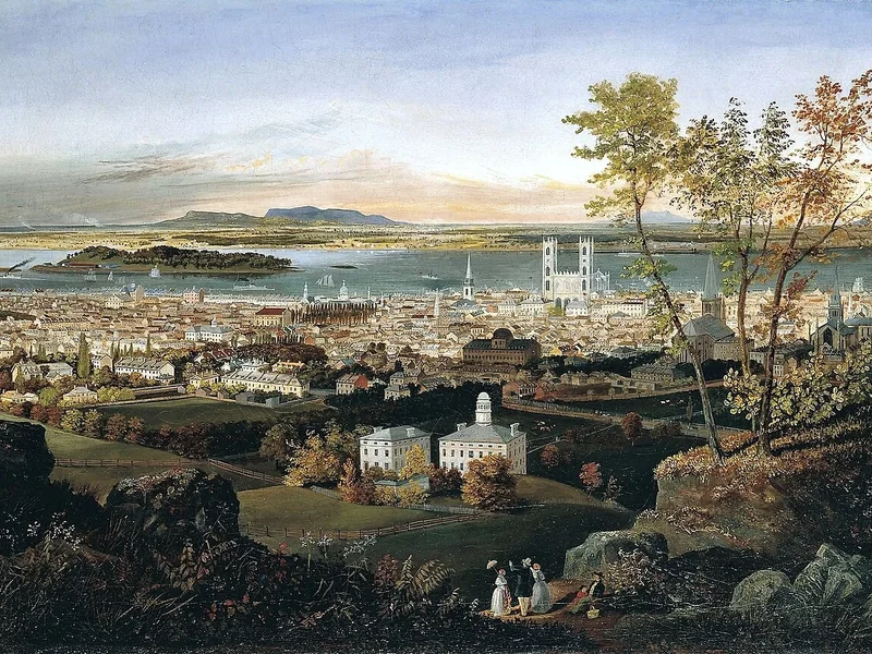 1816-Edwin Whitefield - Montréal vista dal Mont Royal